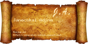 Janecskai Adina névjegykártya